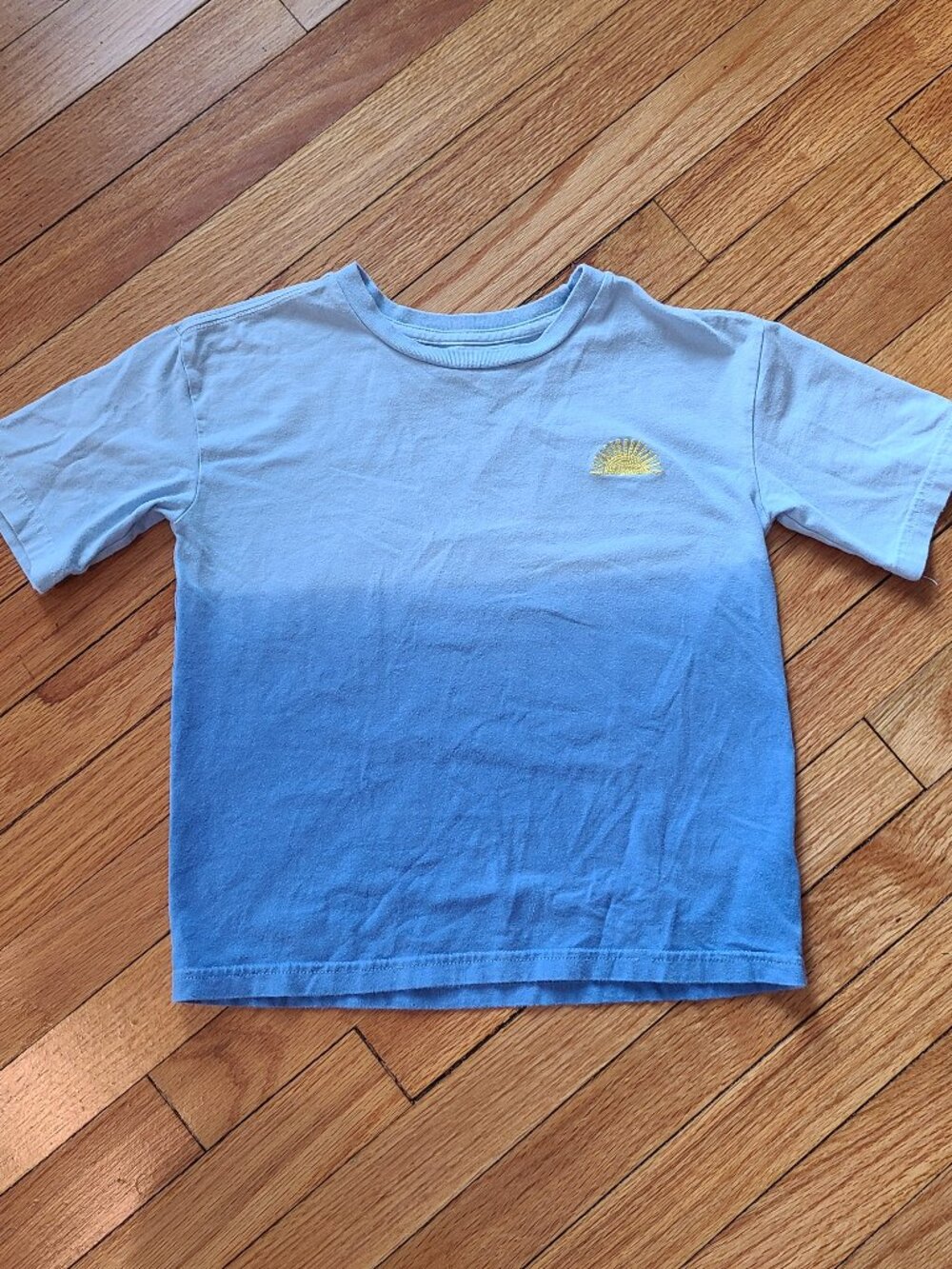 Tommy Bahama Boys Blue Dip Dye Ombré Sunburst Embroidered Tee Shirt 5/6